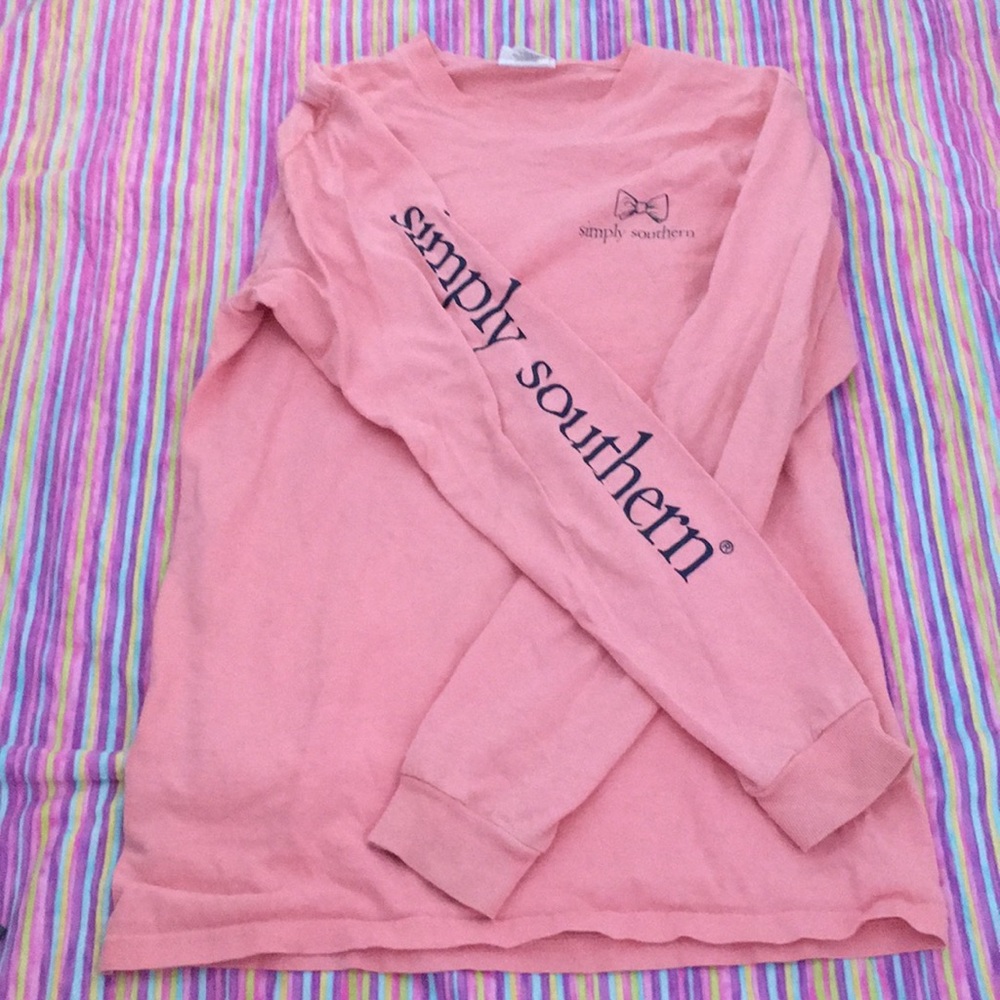 Pink long sleeve simply southern shirt